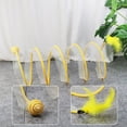 thumbnail image 5 of Cat Toys, Large Cat Collapsible Tunne with Feather Mouse Toys, Pet Interactive Play Toy Cat Tube Tunnel for Kittens Small Animals, Exercise Cat Springs Toys (Yellow,25.59"*9.84"*9.84"), 5 of 7