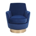 thumbnail image 2 of Round Velvet Swivel Armchair / Ergonomic Design for Comfortable Reading, 2 of 6