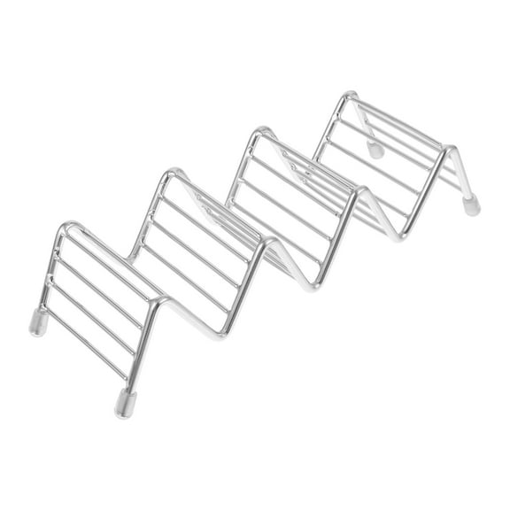 Zoyueyie Taco Holder Stand Stainless Steel Taco Rack Tray Taco Shell Stand Holders 3 Or 4 Hard or Shell Taco for Restaurant Home Kitchens