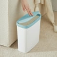 thumbnail image 2 of Kitchen Trash Can, Step-On Garbage Can with Lid, Tall Kitchen & Bathroom Trash Can, Small Office Waste Bin, Blue - Xuniizn, 2 of 7