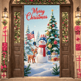 thumbnail image 4 of Decorative Design Merry Christmas Banner Festive Decoration Snowman Scene Christmas Tree Snowflakes for Holiday Party Indoor Celebration Winter Decor, 4 of 9