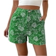 thumbnail image 2 of LOVZFMLL Shorts Droits Rétro Taille Haute Texturés Décontractés pour Femmes Vert m, 2 of 7