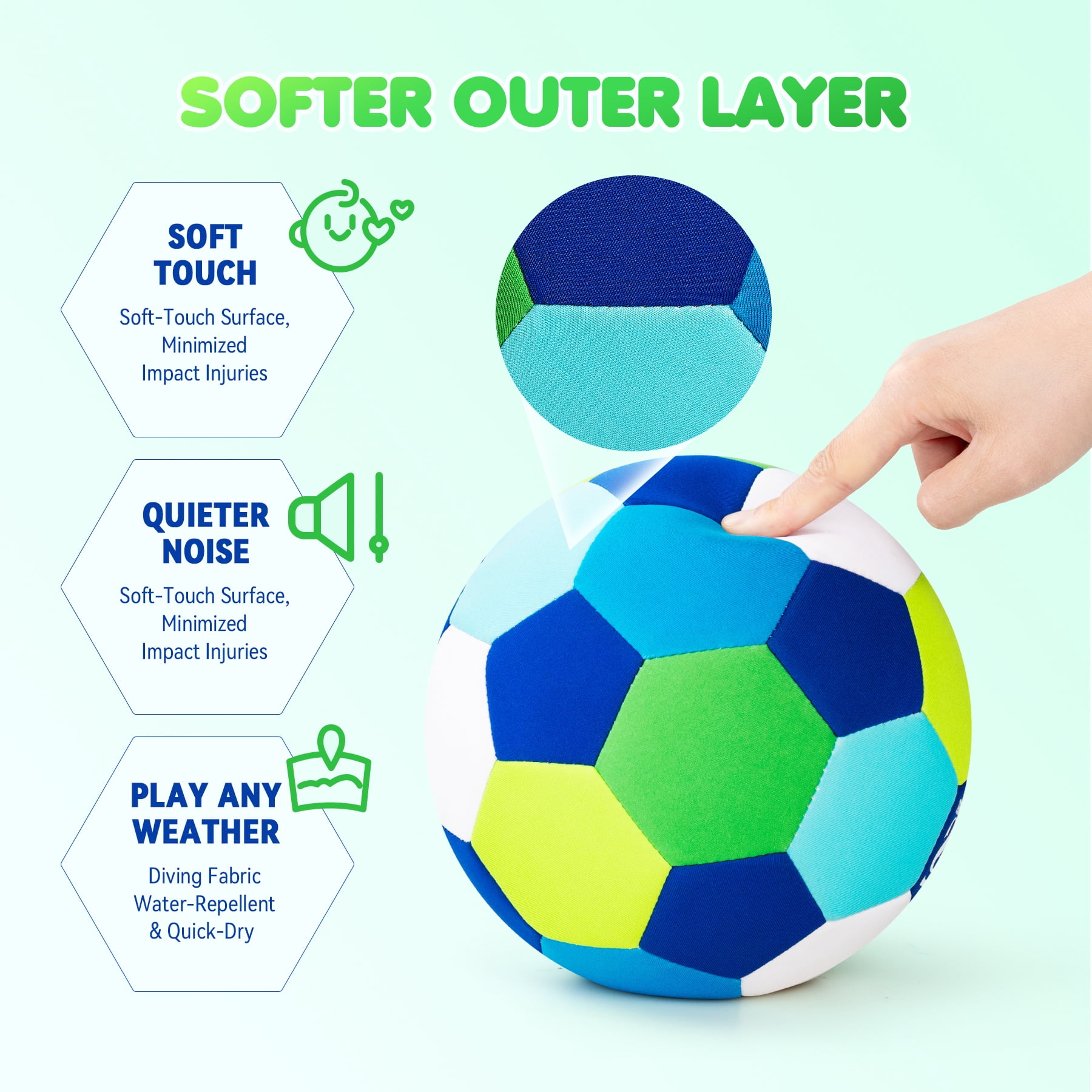 PLAYZAP Indoor Soccer Ball Size 4 – Soft, Safe & Silent Sport Toy Ball for Indoor and Yard Play – Colorful Birthday/Christmas Soccer Gift for Toddlers, Kids, Boys & Girls Ages 3-5, 5-8, 8-12