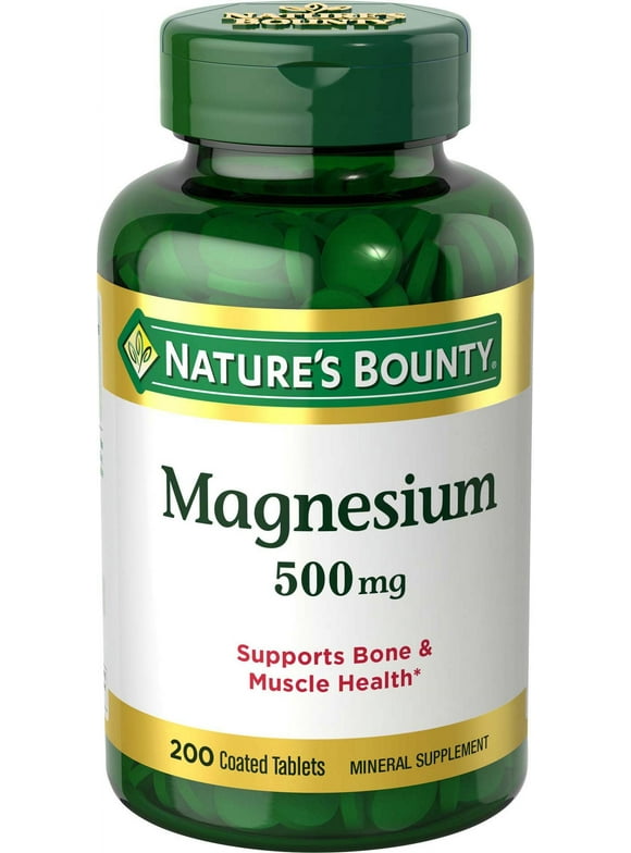 Natures Bounty Magnesium Supplement, 500 mg, 200 Tablets