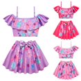 thumbnail image 4 of Girls Swimsuits Flower Printed: 2PCS Elastic Bathing Suit Beach Swimwear for Kid, 4 of 4