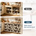 thumbnail image 4 of Brown Beige Cabinet Curtain 35"Wx35"L, Dustproof Under Sink Skirt with Self Adhesive Tape, Modern Animal Texture Abstract Cabinet Curtain Cover for Kitchen Sink, Bathroom Vanity, Laundry Room, 4 of 9