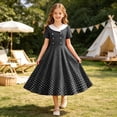 thumbnail image 2 of Tfken Comfy Dresses For Girls Soft Travel Holiday Girls A Line Dresses Polka Dot Print Casual Fashion Party Children Cute Clothes Size 5-6 Years, 2 of 4