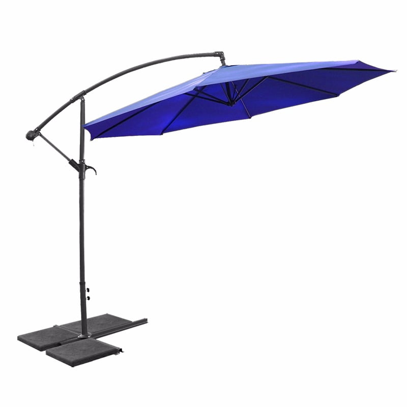 Patio 10' Hanging Umbrella Off Set Outdoor Parasol, 4 colors by