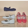thumbnail image 4 of Childrenchic Mary Jane Flats with Hook and Loop Straps – Girls' Shoes for School, Weddings and Casual Wear (Canvas - Grey, 26 M EU/9 M US Toddler), 4 of 5