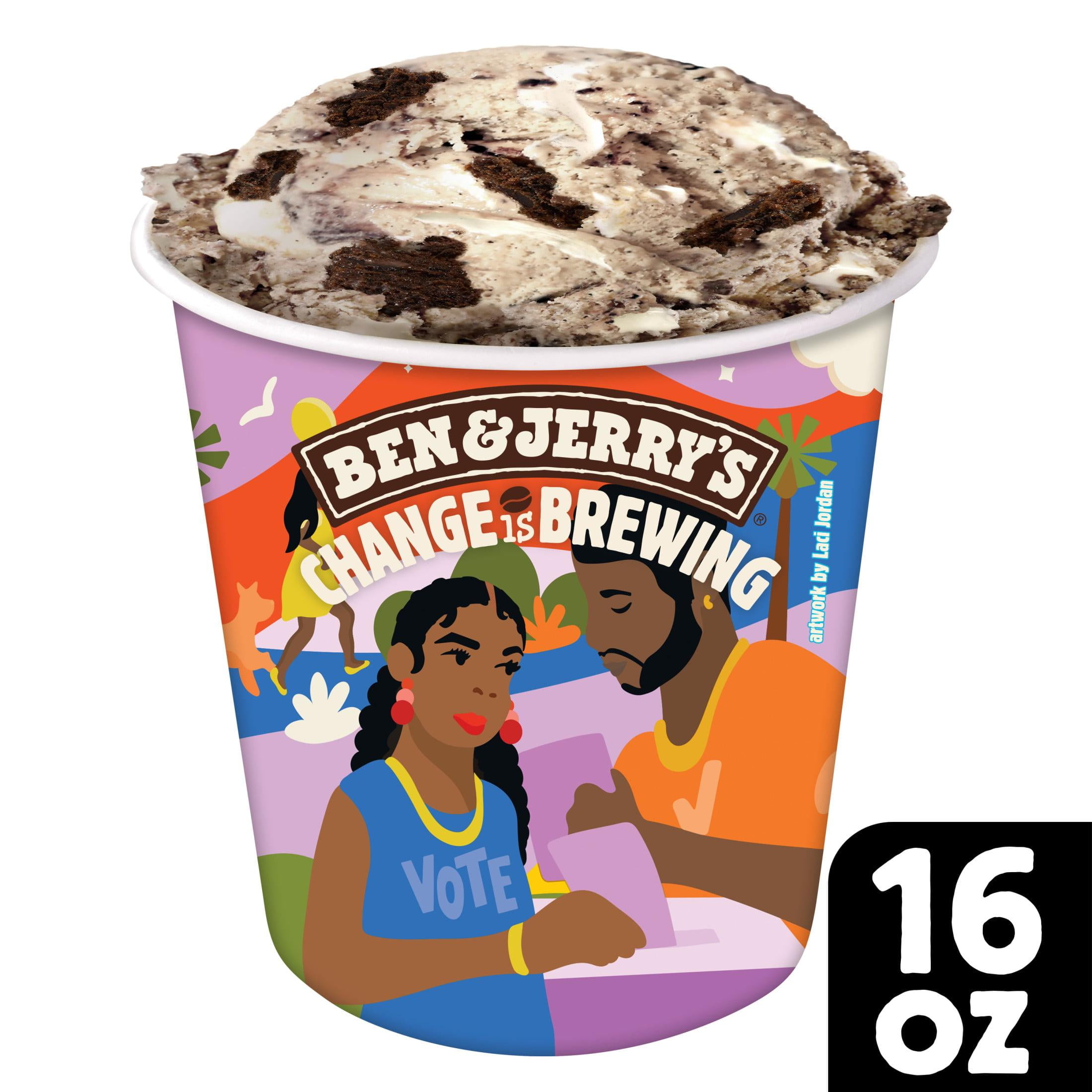 Ben & Jerry's Change Is Brewing Coffee Ice Cream Cage-Free Eggs Kosher Milk, 1 Pint 1 Count