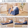thumbnail image 3 of Pipleo 3-in-1 Folding Sofa Bed, Convertible Floor Lounger & Chair with Back Support, Portable Handle, Comfy Couch for Small Apartment Living Room Bedroom, 3 of 7
