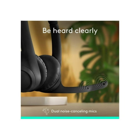 Logitech - Zone 300 Wireless Bluetooth On-ear Headset With Noise-Canceling Microphone - Black