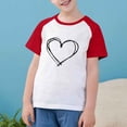 thumbnail image 6 of Feancey Kids Summer T Shirts Boys Girls Cute Heart Print Tshirt Loose Fit Casual Short Sleeve Round Neck Tops Red 5 Years, 6 of 10