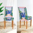 thumbnail image 3 of Yayeee 4 Pack Dining Chair Covers Stretch Parson Chairs Slipcovers Seat Protector, Green Seaside, 3 of 6