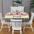 thumbnail image 2 of Round Waterproof Tablecloth 60×60 Inch, Boho Style Reusable Indoor/Outdoor Durable Table Cover for Party Kitchen Dinner Room Decor, 2 of 6
