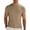 Khaki #020, variant on Men's Short Sleeve Mock Neck Sweater Casual Stylish Slim Fit Basic Top Silk-Like Fabric