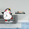 thumbnail image 2 of Preciosa escultura de reloj de pared de madera con diseño de pingüino y ciervo de dibujos animados para colgar en el dormitorio, jardín, valla, exteri, 2 of 8