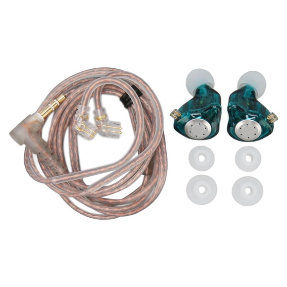 BIMZUC Auriculares de Alta Fidelidad KZ EDX PRO Sonido Sin Pérdidas Cian Transparente