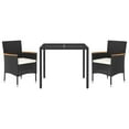 thumbnail image 2 of vidaXL Patio Dining Set with Cushions Outdoor Furniture Black Poly Rattan, 2 of 26