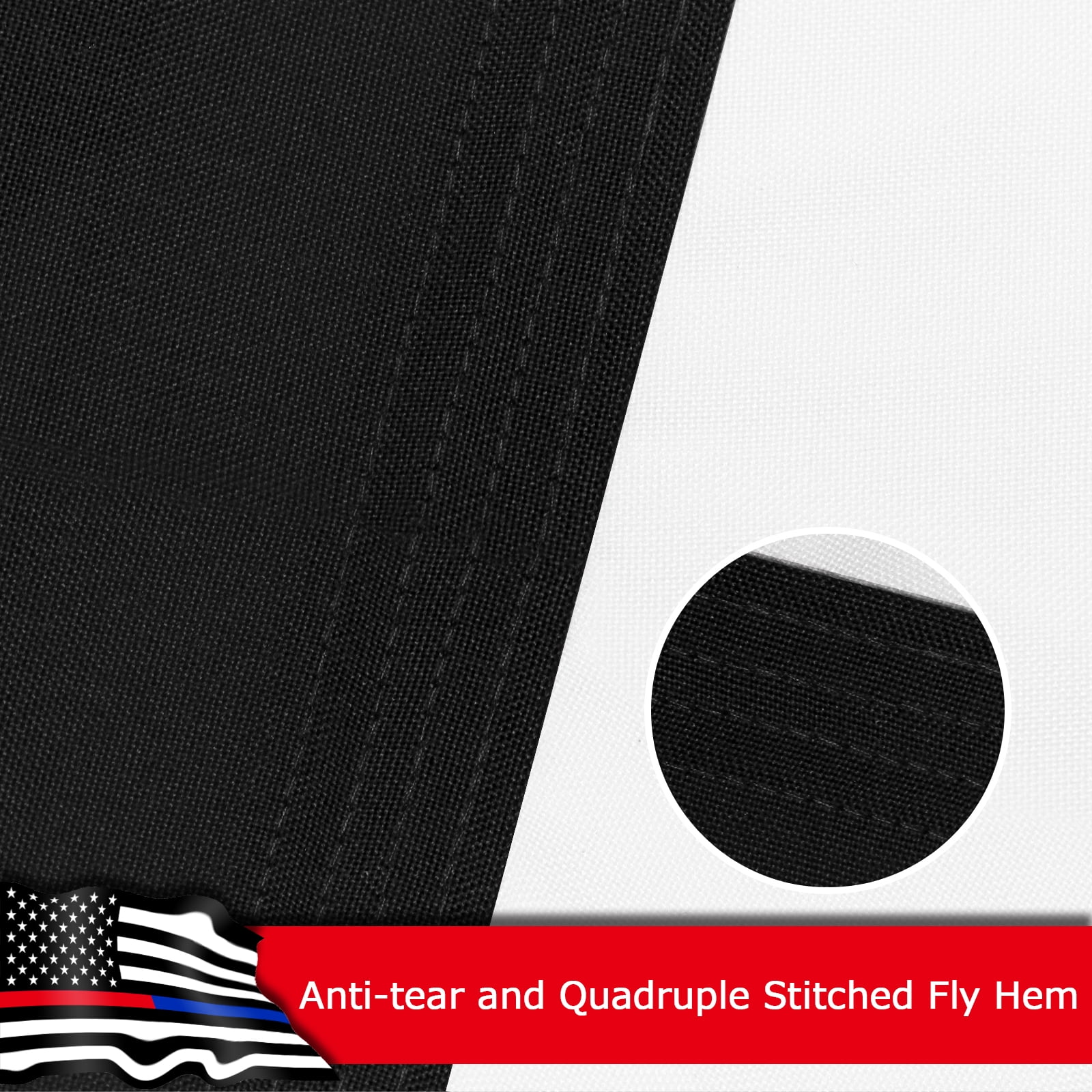 Thin Blue Red Line American Flag, 400D Heavy Duty Polyester, Double-Sided Printing, Quadruple Stitched Fly Hem, Fade Resistant, 2 Brass Grommets