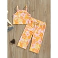 thumbnail image 3 of Arvbitana Toddler Baby Girl Pants Set Sleeveless Floral Print Tanks Tops +   Drawstring Trousers Summer Casual Sweet Clothing 2Pcs 12M-6T, 3 of 7