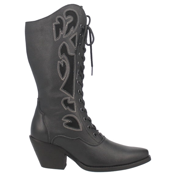 Dingo Women's San Miguel Lace-Up Western Boot Snip Toe - DI817-BLK 11 M US