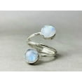 thumbnail image 5 of Heaven Crafts Double Moonstone Ring 925 Sterling Silver Adjustable Handmade Gift For Girlfriend, 5 of 6