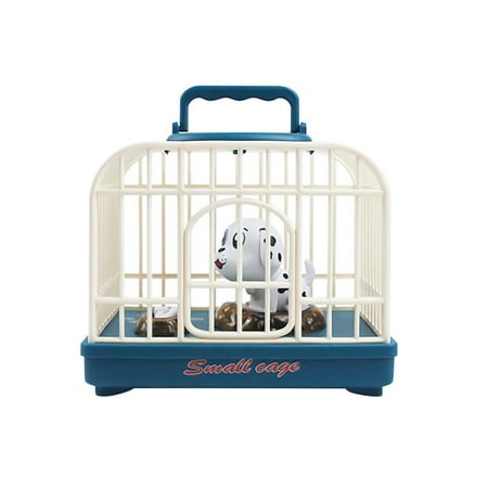 

Fidget Toys Electric Induction Dog Cage Bouncing Simulation Puppies Barking W/Light Gift Toy Blue Silica Gel