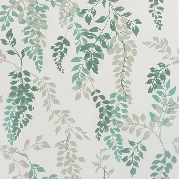 Wisteria Leaf Green Wallpaper - 20.8 in. W x 33ft L - Double Roll