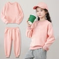 thumbnail image 2 of MXIEZI 1-12 Years Old Baby Kids Fall Winter Solid Color Long Sleeve Padded Sweatshirt and Sweatpants for Boys Girls Fleece Tracksuit 2PCS Outfit Toddler Sweatsuit Set, 2 of 8
