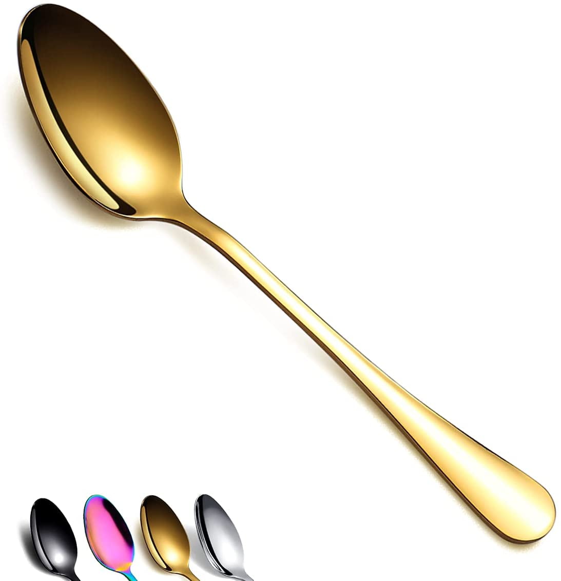 ReaNea 12Piece Gold Stainless Steel Dinner Spoons, Silverware Dining
