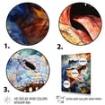 thumbnail image 3 of Designart "Roaring T-Rex Dinosaur in Colorful Display II" Animals Framed Wall Art - Modern Blue Dinosaur Entryway Framed Wall Art, 3 of 6