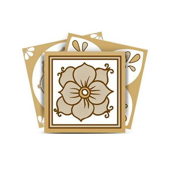 HomeRoots 556406 12 x 12 in. Vintage Brown & White Peel & Stick Removable Tiles