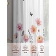 thumbnail image 6 of Spring Floral Sheer Curtains 96 Inch Length 2 Panels Set Window Treatments, Elegant Pastoral Flowers Botanical Rod Pocket Semi Curtains for Living Room/Bedroom/Kitchen Décor, 104"W x 96"L, 6 of 7