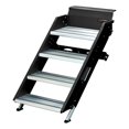 thumbnail image 1 of Lippert Components Entry Step 791575 SolidStep 3.0; 4 Manual Fold-Up Steps; With 8 Inch Rise; 400 Pound Capacity; Square Edge Step With Anti-Skid Step Tread; Black Steel With Aluminum Treads, 1 of 6