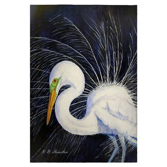 Betsydrake GT1155 20 x 20 in. Breeding Egret Guest Towel