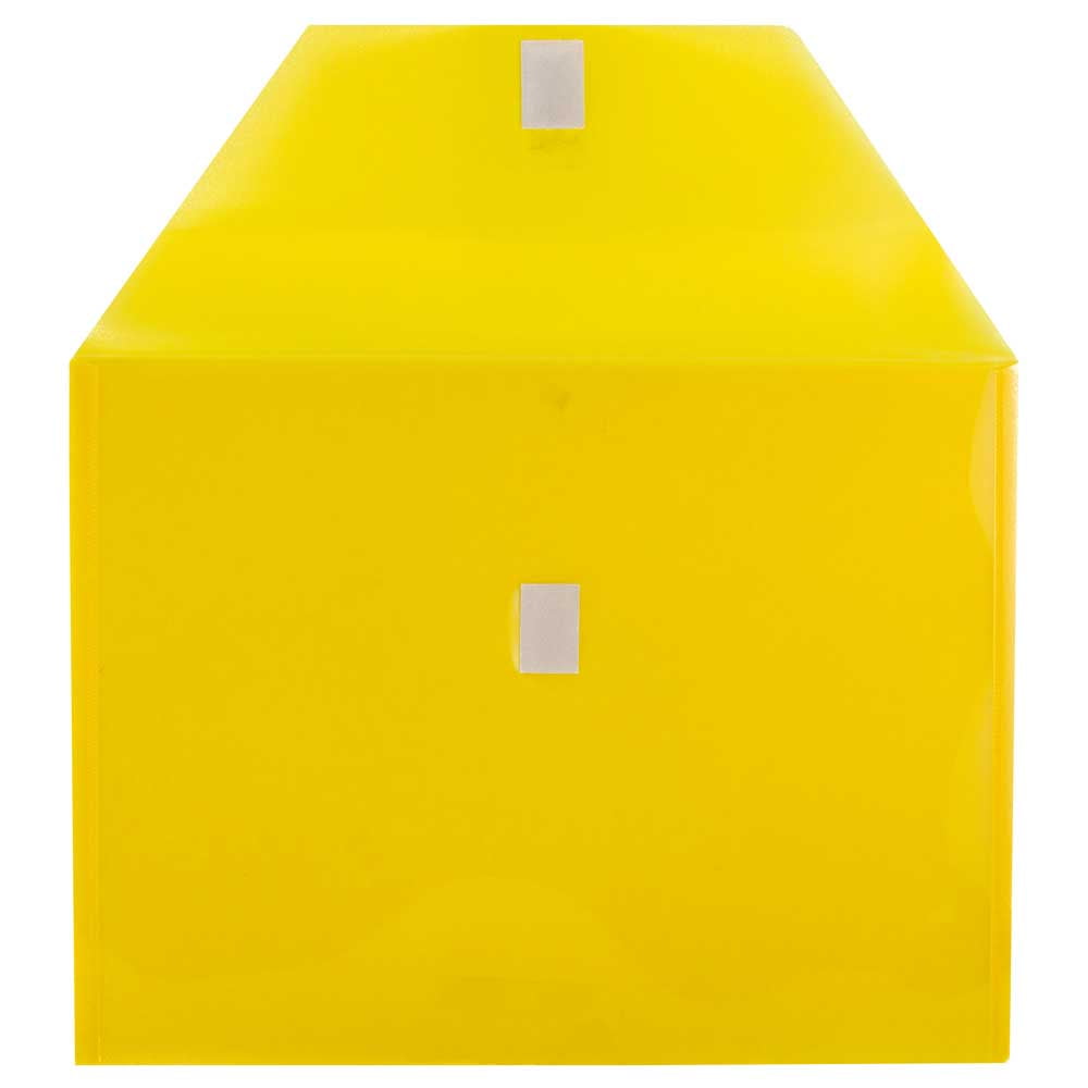 JAM Plastic Hook & Loop Envelopes, 9.8x13, 12/Pack, Yellow