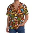 thumbnail image 7 of Lsque Cute Beach Dolphin print Men's Cuban Collar Short Sleeve Shirt Summer Beachwear Casual Button Down Fashionable Vacation Leisure Shirt-XX-Large, 7 of 7