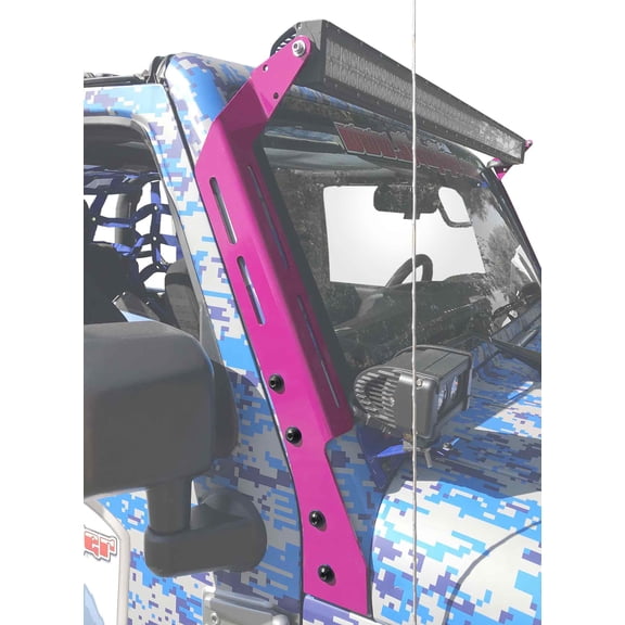 Steinjäger Exterior Accessories Wrangler JK 2007-2018 Light Mounts A-Pillar Brackets Hot Pink