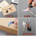 thumbnail image 2 of Mini Knife Set Tiny Knife EDC Knife for Package Opener, Letter Opener, Collection, Mini Knives Set with Sheath and Sharpener(Rainbow-5Pcs), 2 of 7