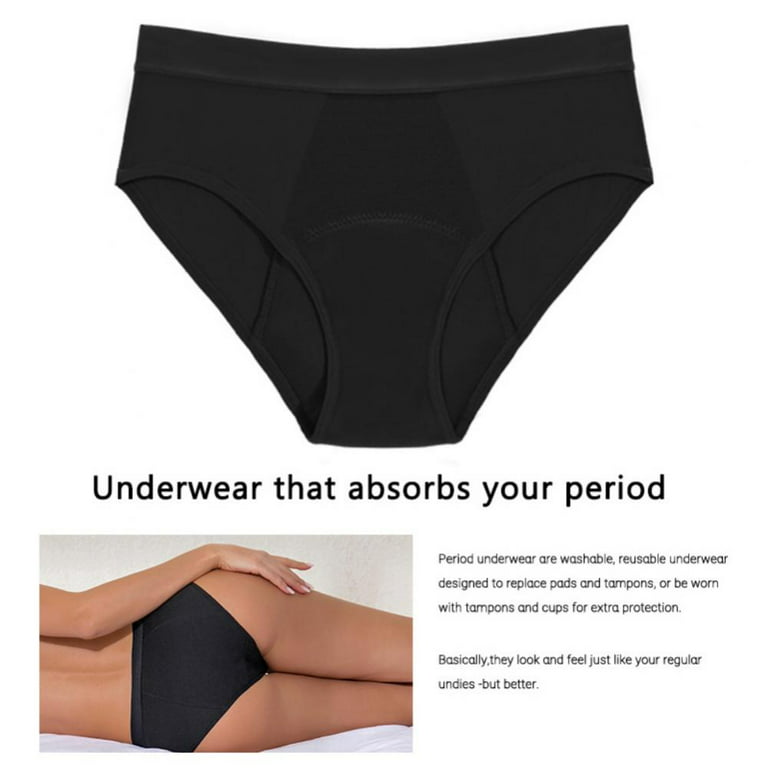 Xmarks Plus Size Period Underwear for Womens Bamboo Fiber 4-Layers  Leakproof Menstrual Period Panties Mid-Rise Postpartum Maternity Panties  Breathable
