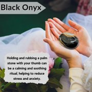 Black Onyx Crystal Palm Stone