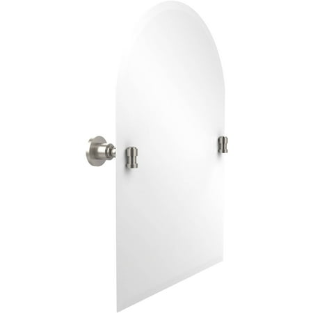 Ginger Nickel Polished Mirror - Frameless Arched Top Tilt Mirror with Beveled Edge (Build to Order)