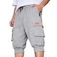 thumbnail image 3 of 3/4 Joggers for Men Multi Pockets Summer Drawstring Elastic Waist Outdoor 3/4 Cargo Sweatpant for Workout, 3 of 9