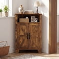 thumbnail image 6 of Giantex Corner Storage Cabinet, 2-Door Sideboard Organizer, Space-Saving Corner Shelf, Brown, 6 of 6