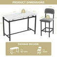 thumbnail image 5 of Counter Height Dining Set for 2, 3 Piece Bar Table Set of 3, Kitchen Dining Set with Back 2 Chairs, Modern PubTable and Stools Set, Small Breakfast Nook Table and Chairs Set, Gray, 5 of 9