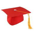 thumbnail image 2 of Adjustable Adults Student Mortar Board Graduation Hat Fancy Dress Accessory (Red+Yellow), 2 of 5