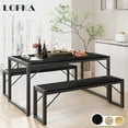 thumbnail image 6 of Lofka Dining Table Set for 4 with 45.5" Modern Kitchen Table Set for Living Room, Dinette Set Black, 6 of 11