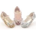 thumbnail image 5 of Girls Mary Jane Glitter Shoes Princess Ballerina Ballet Flats Flower Wedding Party Dress Shoes for Kids Toddler, 5 of 5