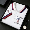 thumbnail image 2 of Men's USA 250th Anniversary Patriotic Polo Shirt, American Flag Print Short Sleeve Collared Top, Casual Loose Fit Independence Day Commemorative Shirt for Daily Wear(White7,XL), 2 of 5